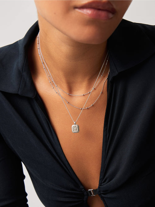 April Birthstone Necklace & Charm Earrings Set | Sterling Silver