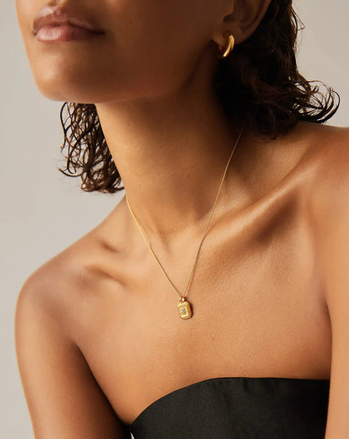 April Birthstone Pendant Necklace | 18k Gold Vermeil/Crystal