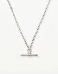 Chunky T-Bar Chain Necklace | Silver Plated
