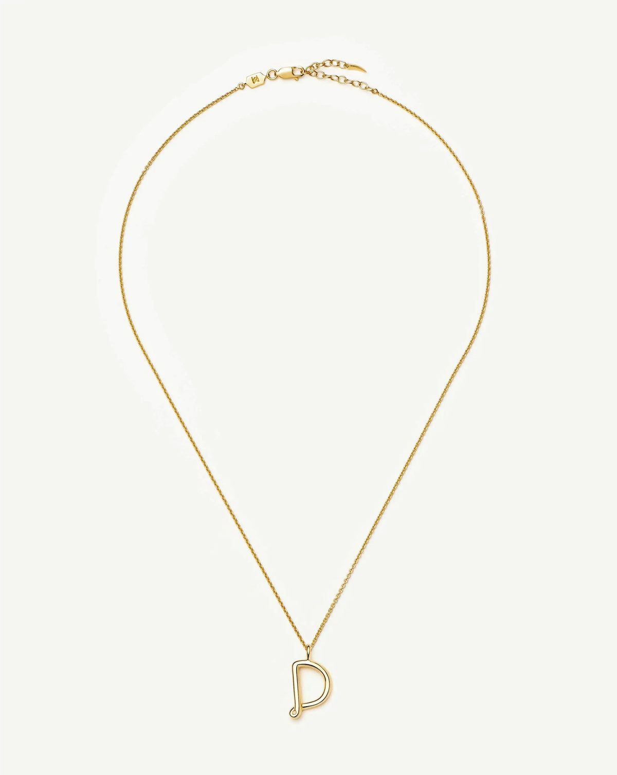 Curly Molten Initial Pendant Necklace - D | 18k Gold Vermeil