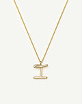 Curly Molten Initial Pendant Necklace - I | 18k Gold Vermeil
