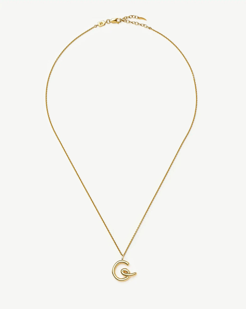 Curly Molten Initial Pendant Necklace - G | 18k Gold Vermeil