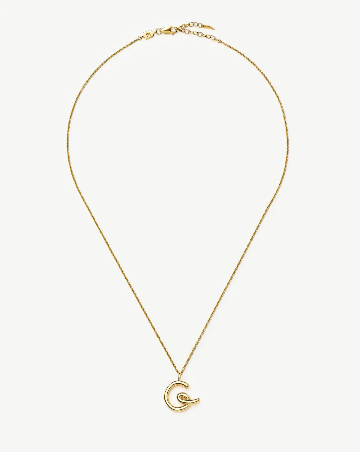 Curly Molten Initial Pendant Necklace - G | 18k Gold Vermeil
