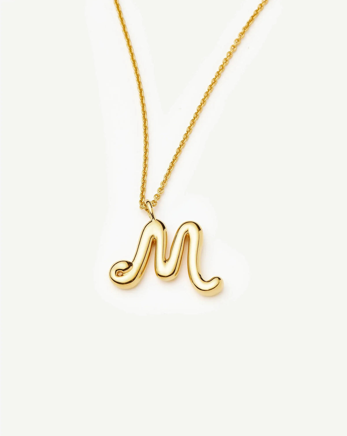 Curly Molten Initial Pendant Necklace - M | 18k Gold Vermeil