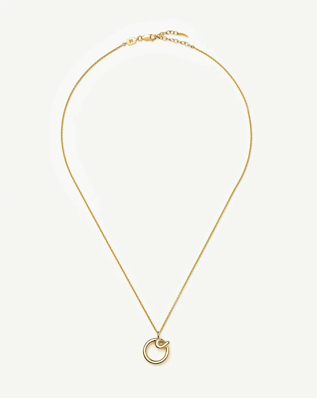 Curly Molten Initial Pendant Necklace - O | 18k Gold Vermeil