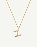 Curly Molten Initial Pendant Necklace - Z | 18k Gold Vermeil