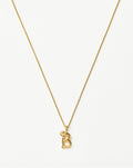 Curly Molten Mini Initial Necklace - B | 18k Gold Vermeil