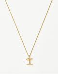 Curly Molten Mini Initial Necklace - I | 18k Gold Vermeil