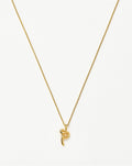 Curly Molten Mini Initial Necklace - P | 18k Gold Vermeil
