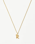Curly Molten Mini Initial Necklace - R | 18k Gold Vermeil