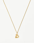 Curly Molten Mini Initial Necklace - S | 18k Gold Vermeil