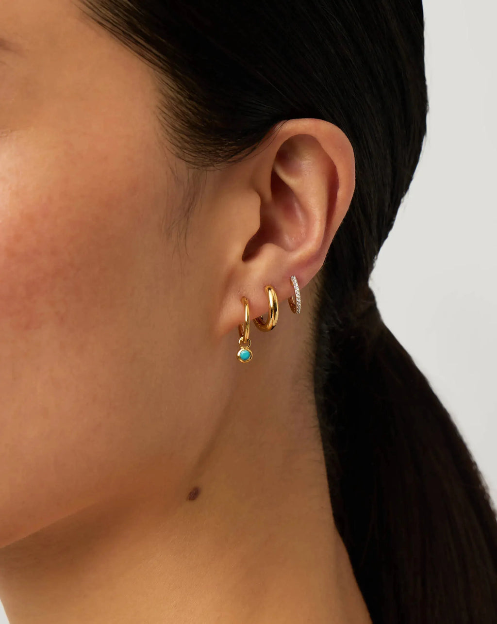 December Birthstone Necklace & Charm Earrings Set | 18k Gold Vermeil/Turquoise Magnesite