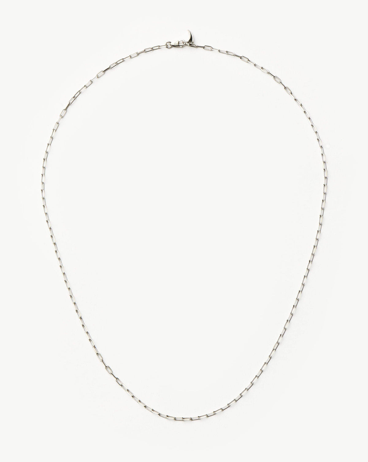 Solid Gold Classic Paperclip Chain Necklace | 14k Solid White Gold