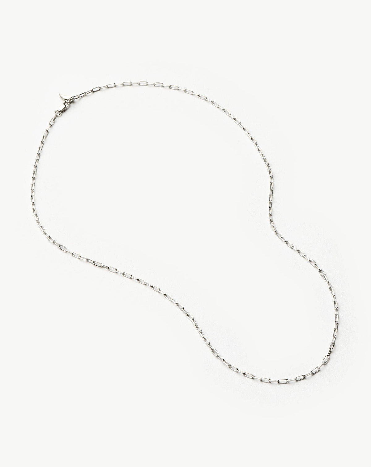 Solid Gold Classic Paperclip Chain Necklace | 14k Solid White Gold