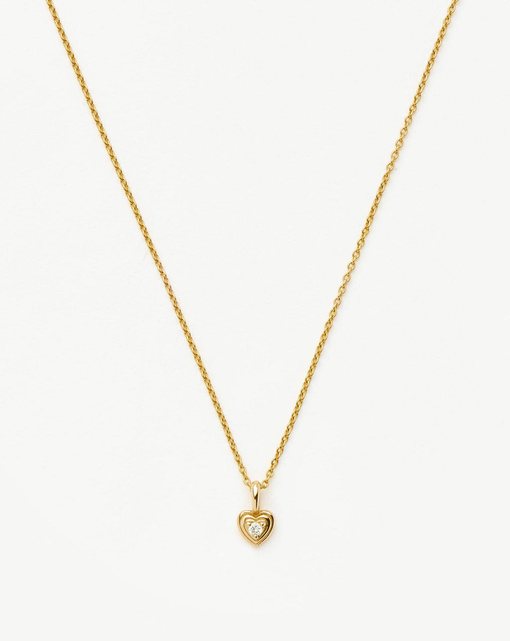 Solid Gold Diamond Heart Mini Pendant Necklace | 14k solid Gold/Diamond
