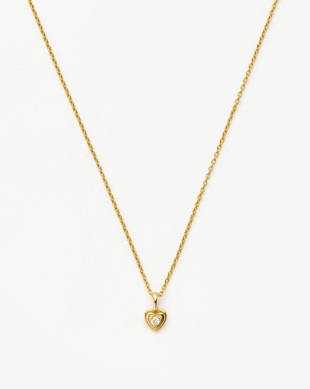 Solid Gold Diamond Heart Mini Pendant Necklace | 14k solid Gold/Diamond