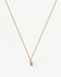 Solid Gold Diamond Initial Mini Pendant Necklace  - E | 14k Solid Yellow Gold Plated/Diamond