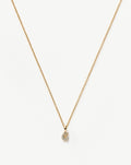 Solid Gold Diamond Initial Mini Pendant Necklace - G | 14k Solid Yellow Gold Plated/Diamond