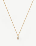 Solid Gold Diamond Initial Mini Pendant Necklace - S | 14k Solid Yellow Gold Plated/Diamond