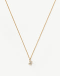 Solid Gold Diamond Initial Mini Pendant Necklace - X | 14k Solid Yellow Gold Plated/Diamond