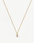 Solid Gold Diamond Initial Mini Pendant Necklace - Z | 14k Solid Yellow Gold Plated/Diamond