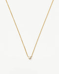 Solid Gold Diamond Solitaire Pendant Necklace | 14k Solid Gold/Diamond