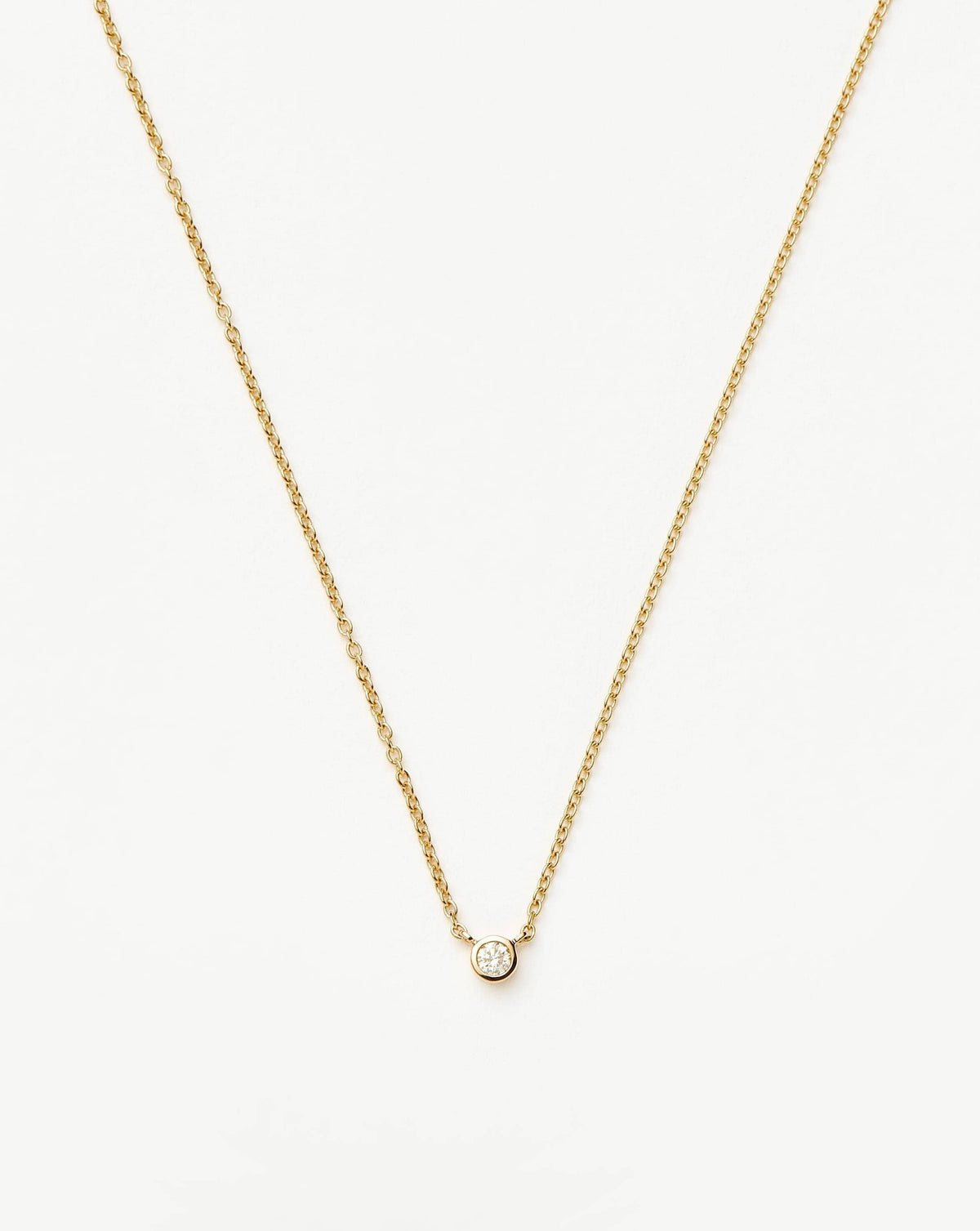 Solid Gold Diamond Solitaire Pendant Necklace | 14k Solid Gold/Diamond
