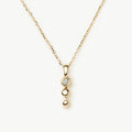 Solid Gold Diamond Trio Necklace | 14k Yellow Gold