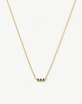 Solid Gold Emerald Solitaire Trio Necklace