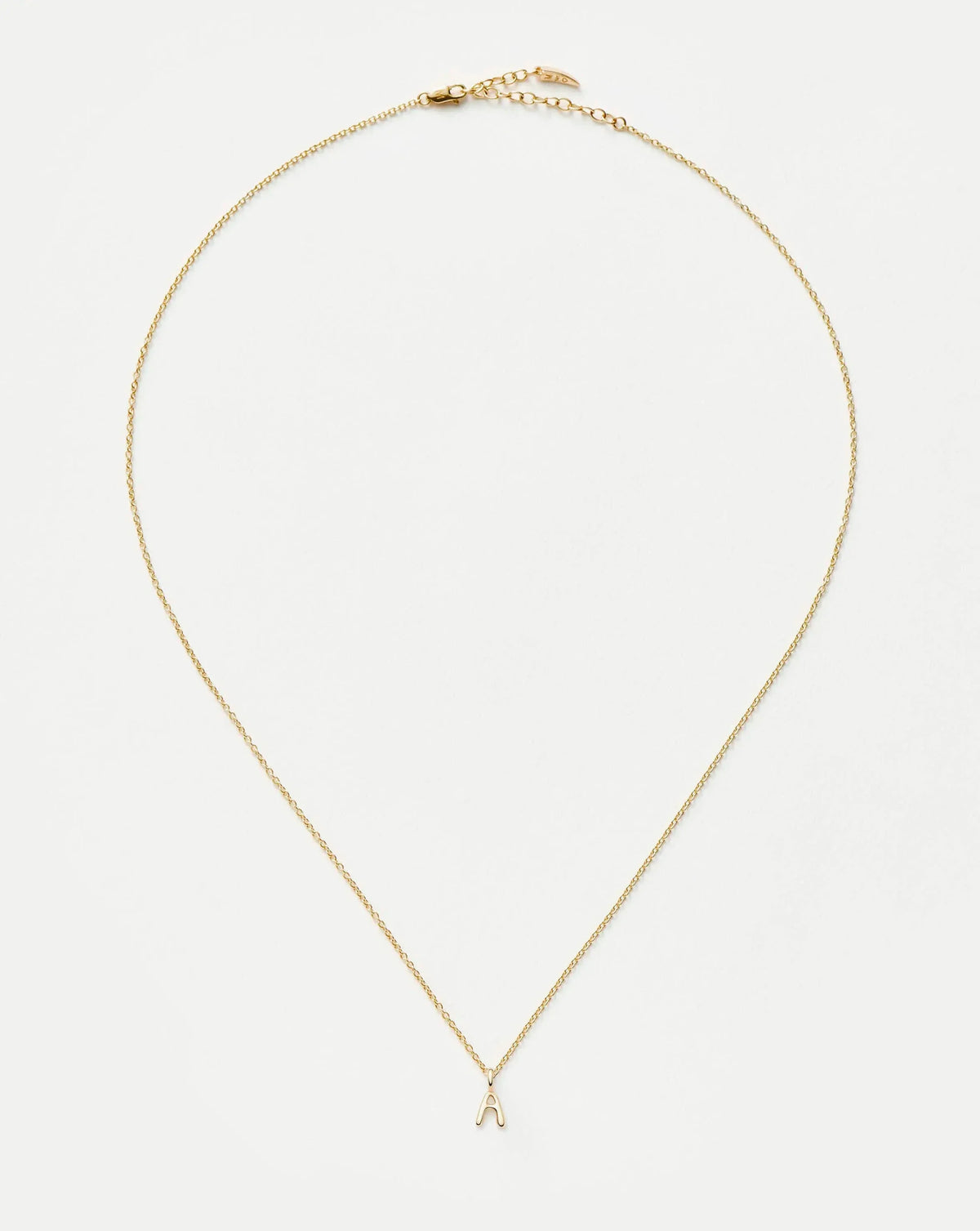 Solid Gold Initial Mini Pendant Necklace - A | 14k Solid Gold