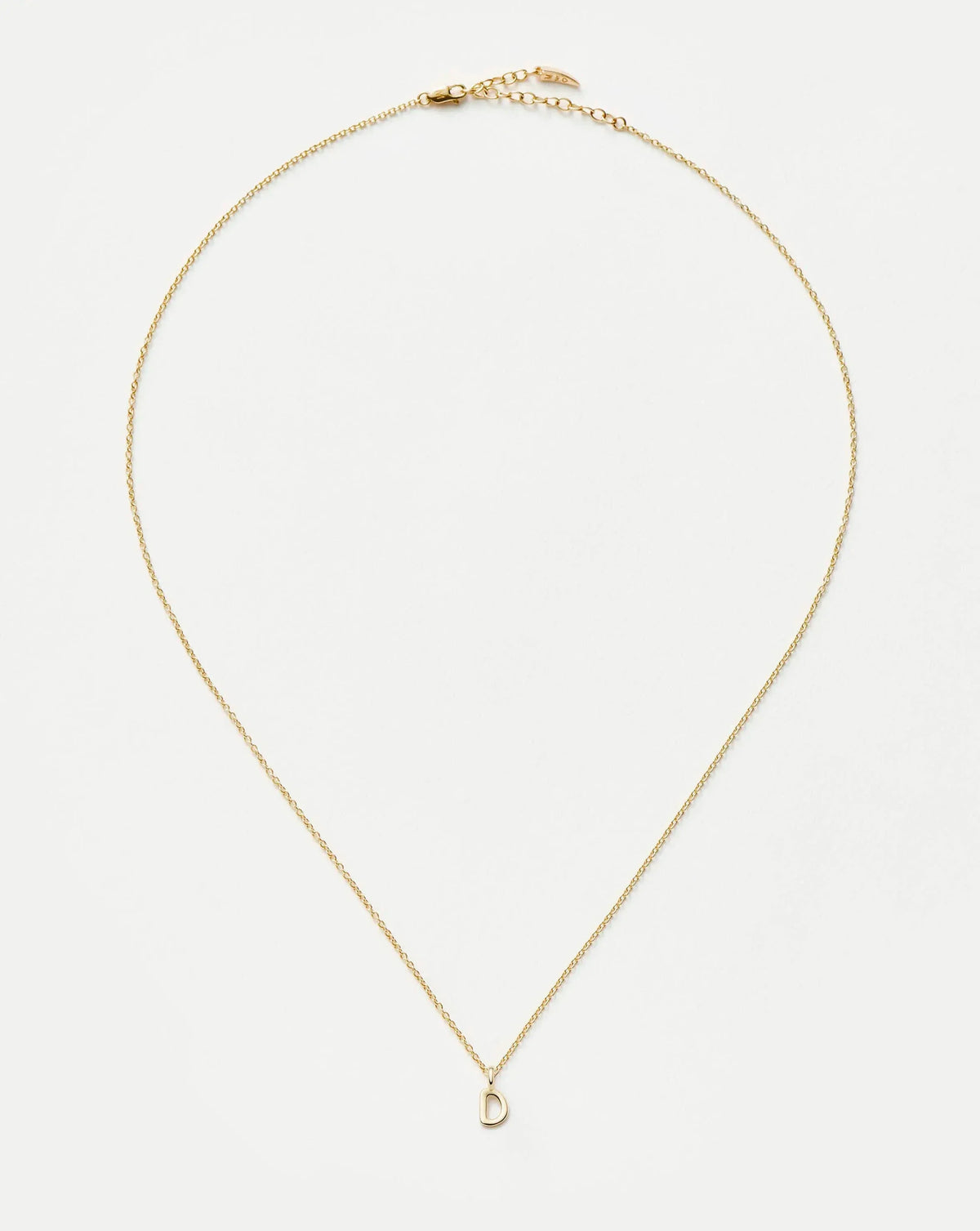 Solid Gold Initial Mini Pendant Necklace - D | 14k Solid Gold