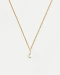 Solid Gold Initial Mini Pendant Necklace - L | 14k Solid Gold