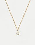 Solid Gold Initial Mini Pendant Necklace - Q | 14k Solid Gold