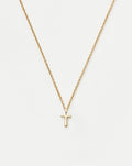 Solid Gold Initial Mini Pendant Necklace - T | 14k Solid Gold