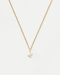 Solid Gold Initial Mini Pendant Necklace - X | 14k Solid Gold