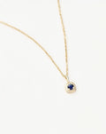 Solid Gold September Birthstone Pendant Necklace | 14k Solid Gold/Blue Sapphire