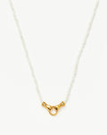 Harris Reed In Good Hands Mini Beaded Gemstone Necklace | 18k Gold Plated/Rainbow Moonstone