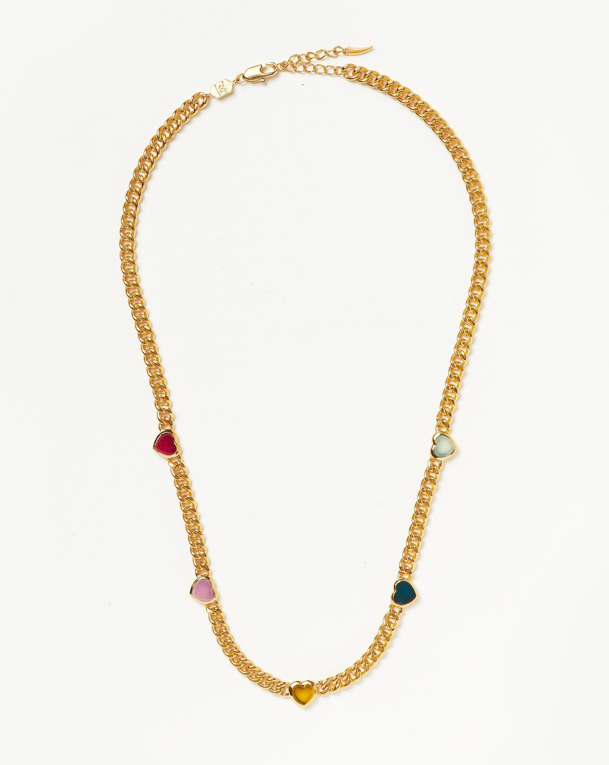 Jelly Heart Gemstone Charm Necklace | 18k Gold Plated/Multi Quartz