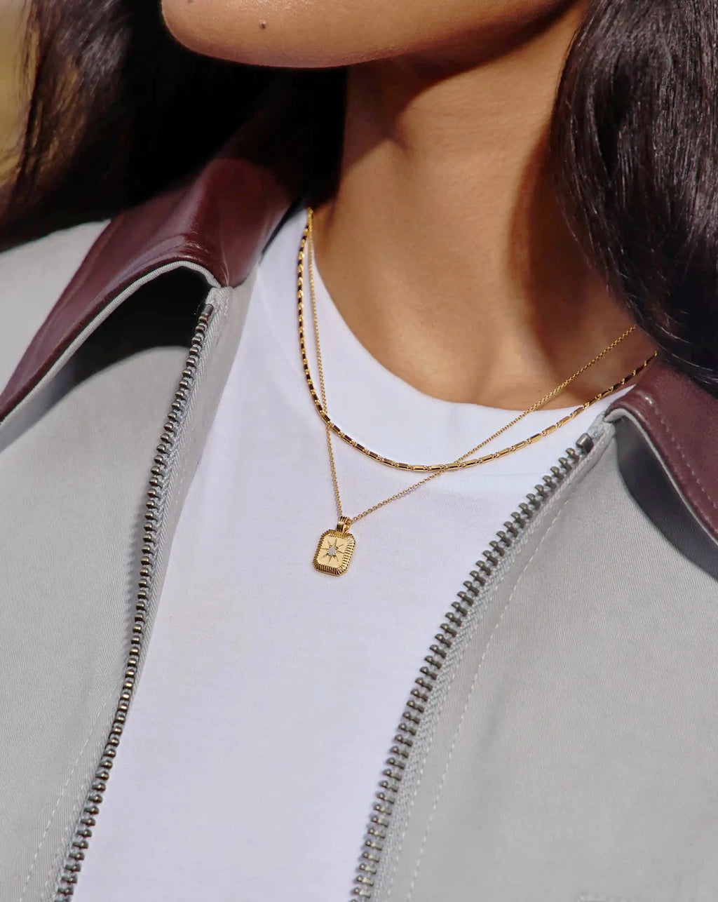 June Birthstone Pendant Necklace | 18k Gold Vermeil/Rainbow Moonstone