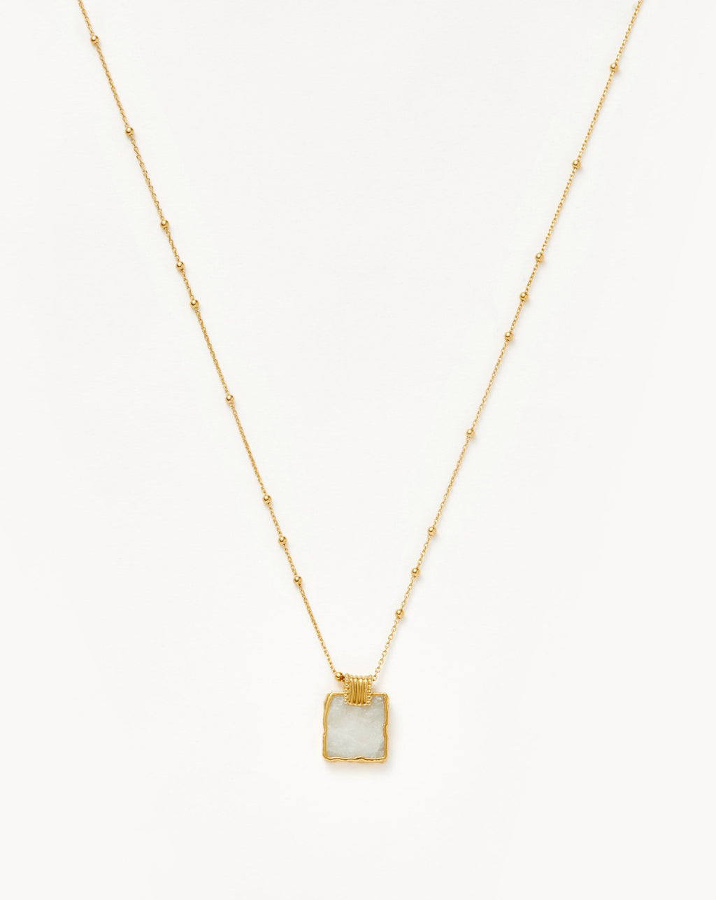 Lena Charm Necklace | 18k Gold Plated/Rainbow Moonstone