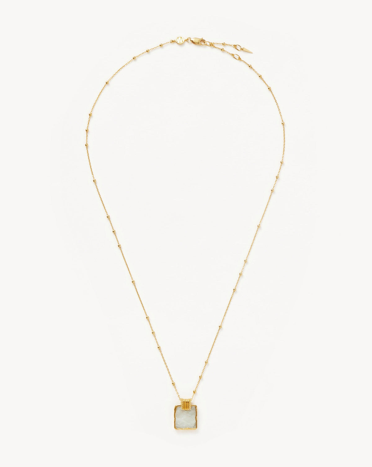 Lena Charm Necklace | 18k Gold Plated/Rainbow Moonstone