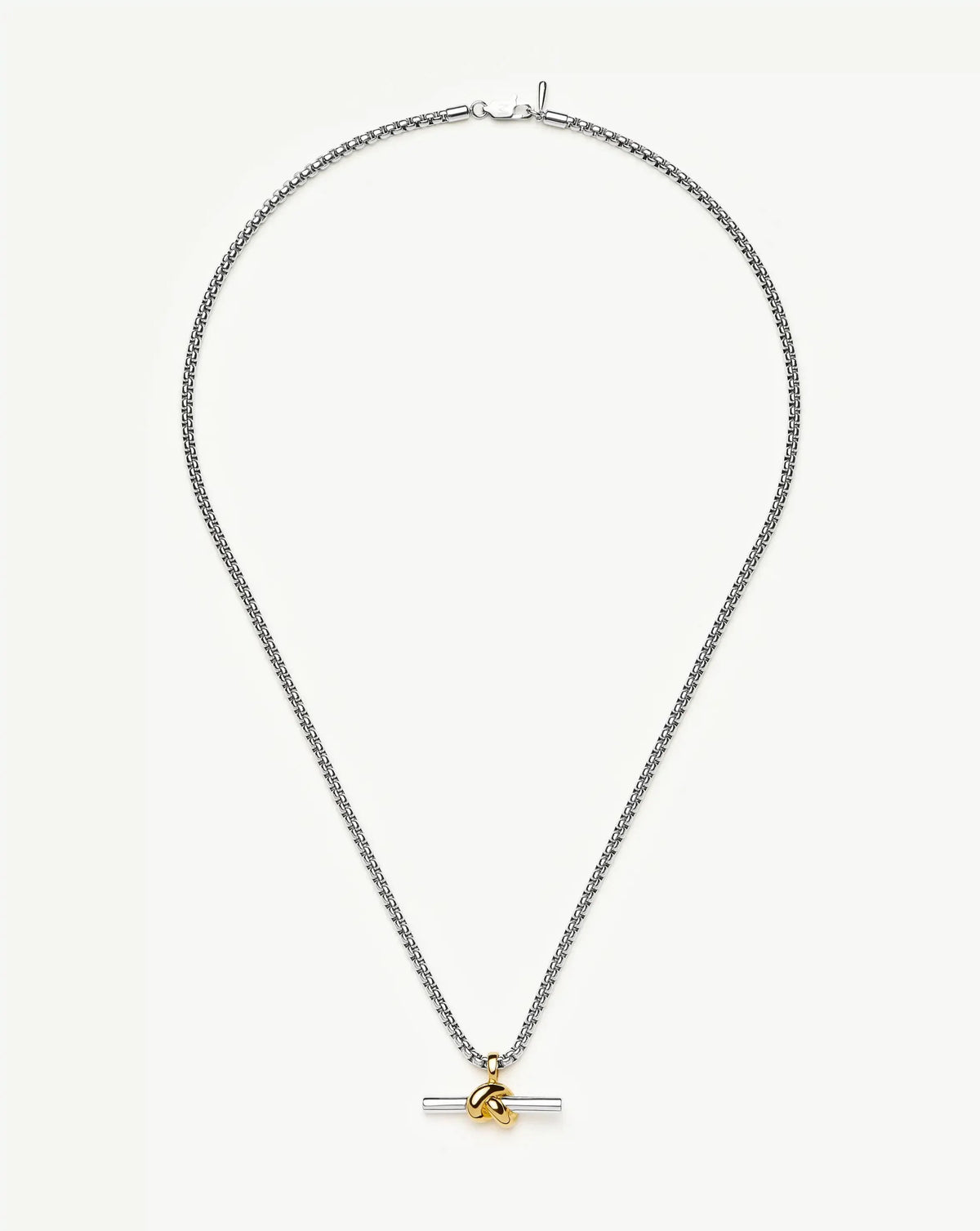 Lucy Williams Chunky Knot T-Bar Necklace | Mixed Metal