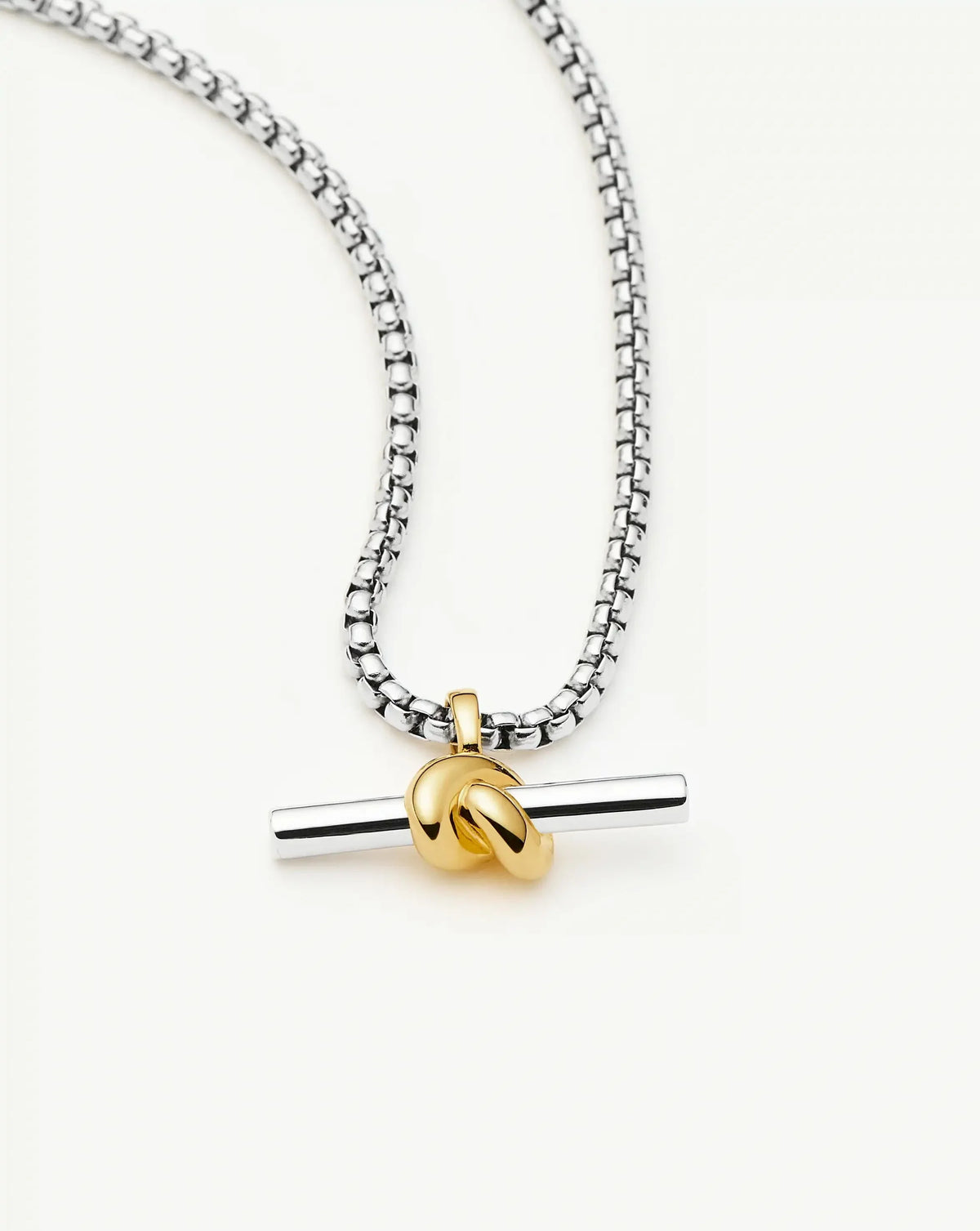 Lucy Williams Chunky Knot T-Bar Necklace | Mixed Metal