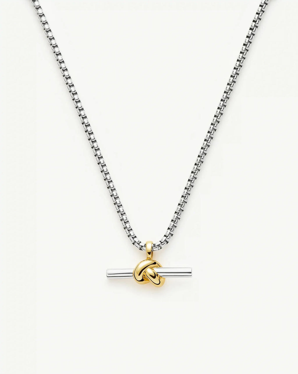 Lucy Williams Chunky Knot T-Bar Necklace | Mixed Metal