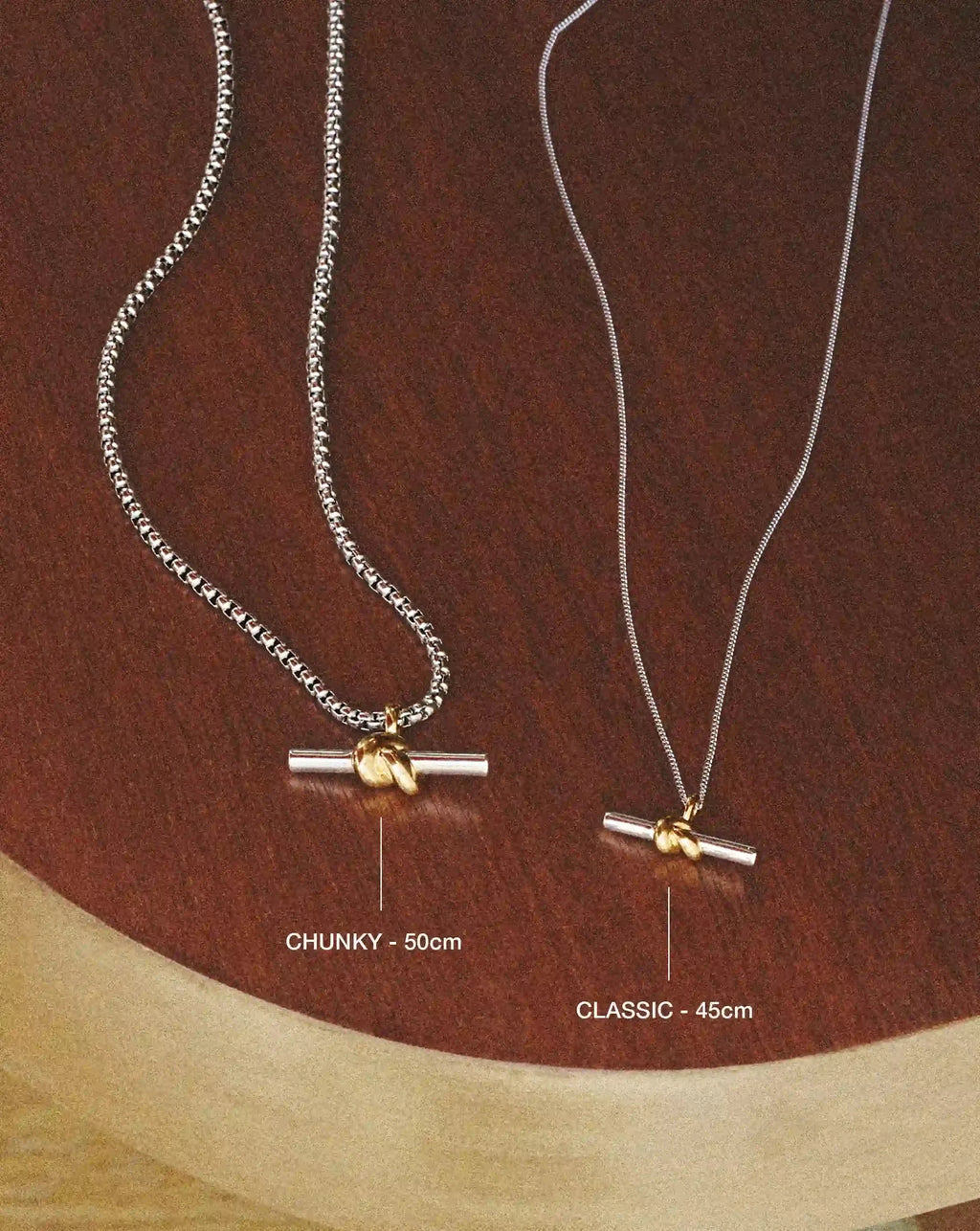 Lucy Williams Chunky Knot T-Bar Necklace | Mixed Metal
