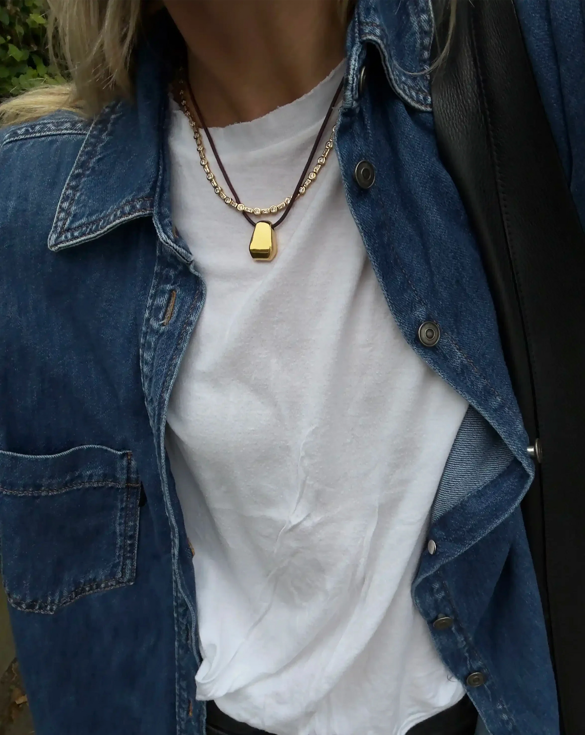 Lucy Williams Engravable Arco Cord Necklace | 18k Gold Plated