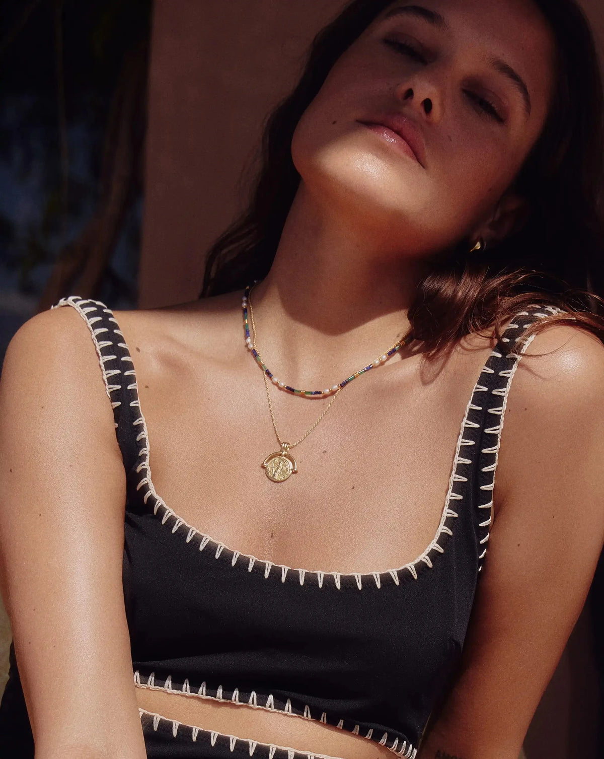 Lucy Williams Engravable Roman Arc Coin Necklace | 18k Gold Plated