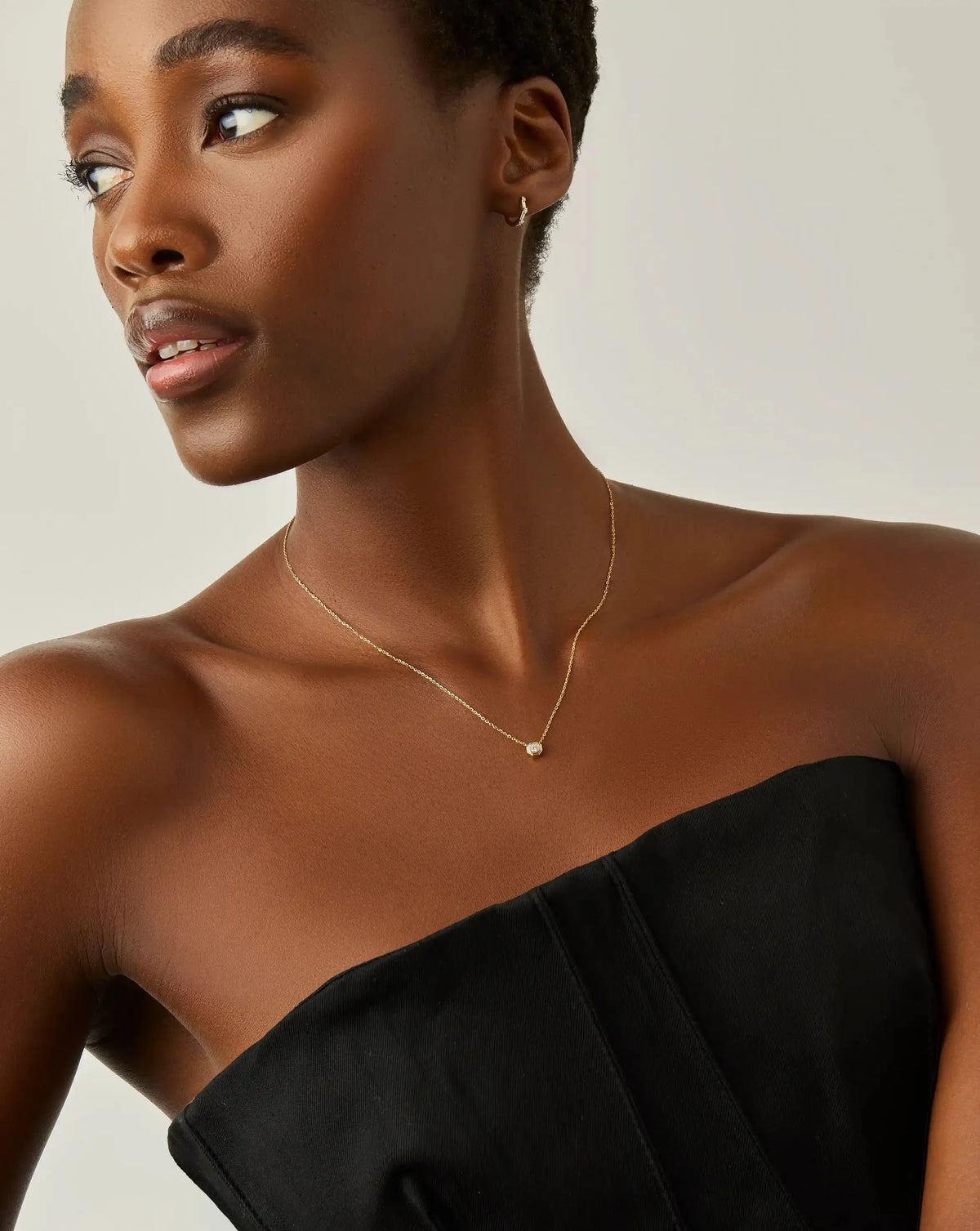 Lucy Williams Solid Gold Diamond Pendant Necklace | 14k Solid Gold/Lab Grown Diamond