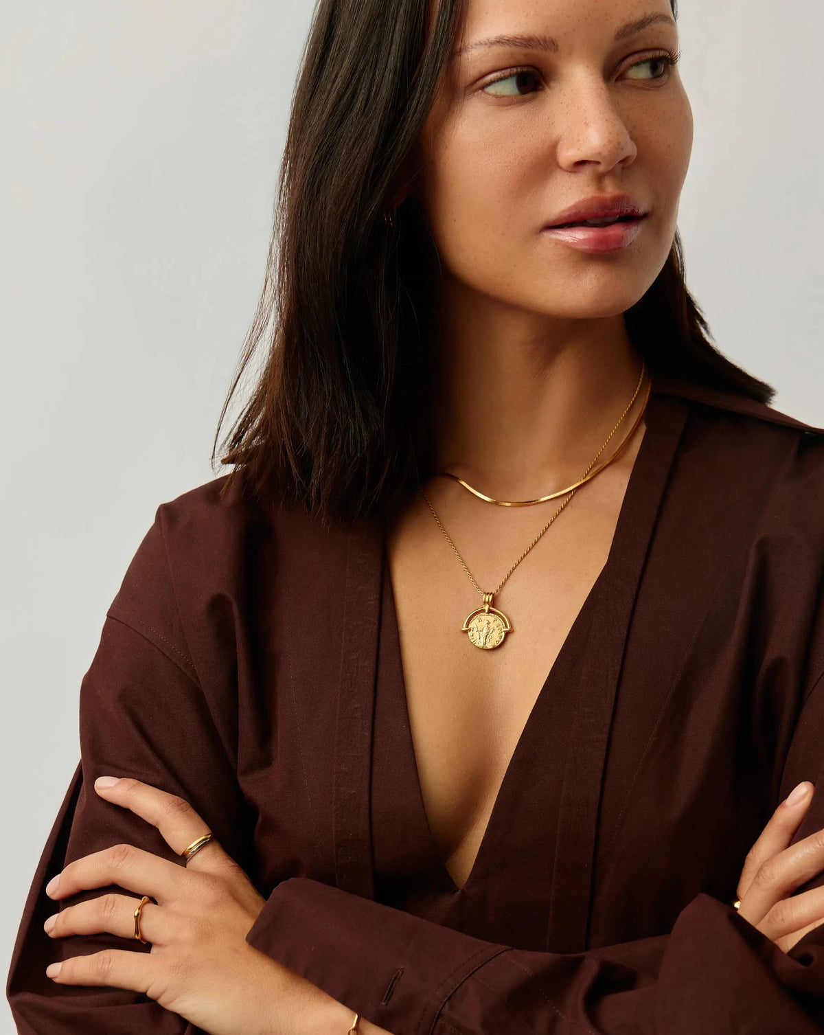 The Roman Arc Necklace Set | 18k Gold Plated /  18k Gold Plated Vermeil