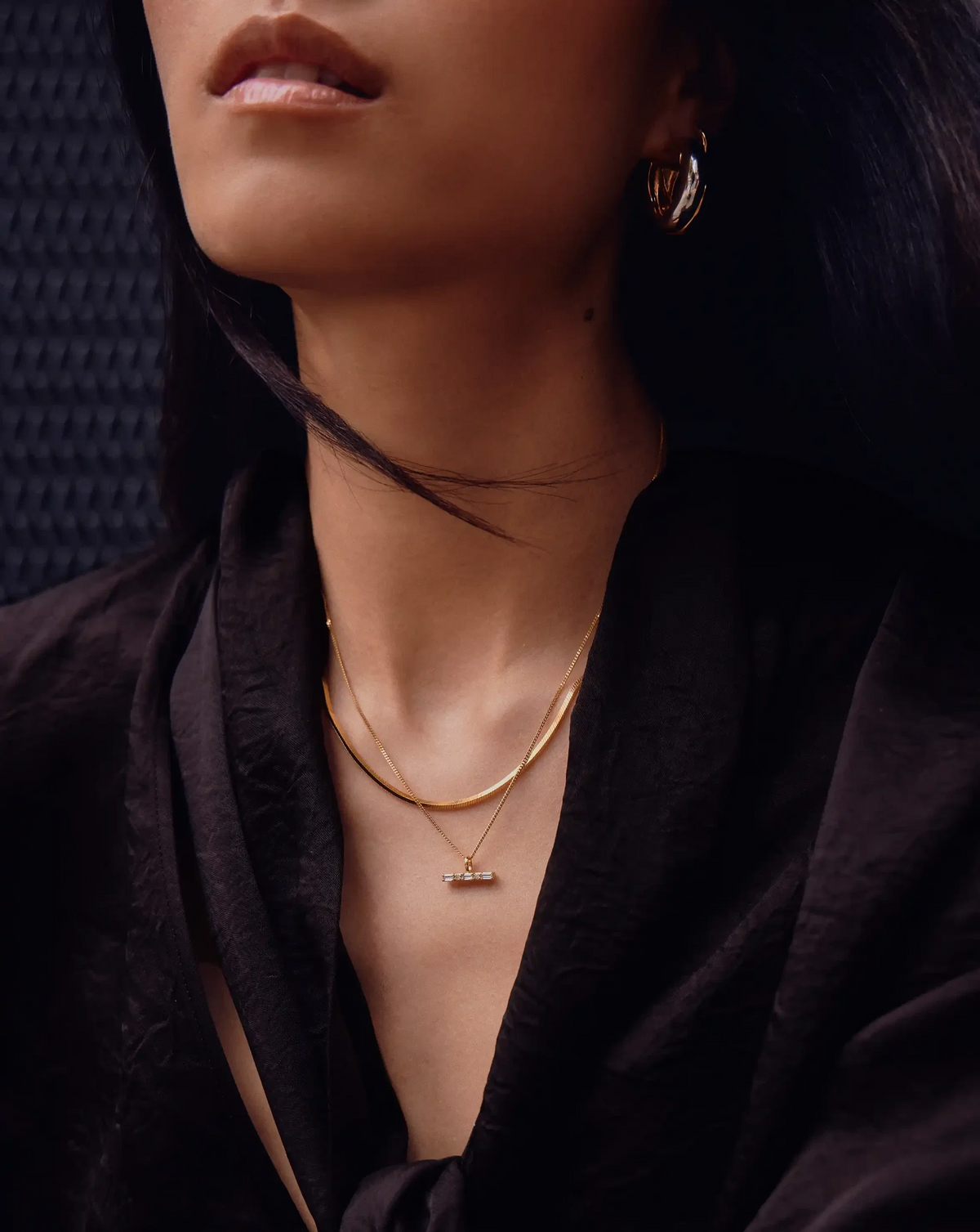 Lucy Williams Short Square Snake Chain Necklace